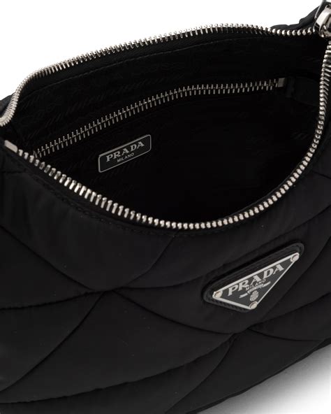 prada signature shoulder bag|Prada padded nylon shoulder bag.